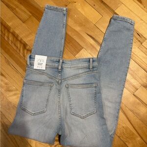 NWT Zara Blue vintage Skinny Jeans High-Rise Tapered Fit